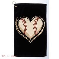Heart Baseball Love Golf Towel thumb 0