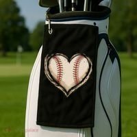 Heart Baseball Love Golf Towel thumb 2