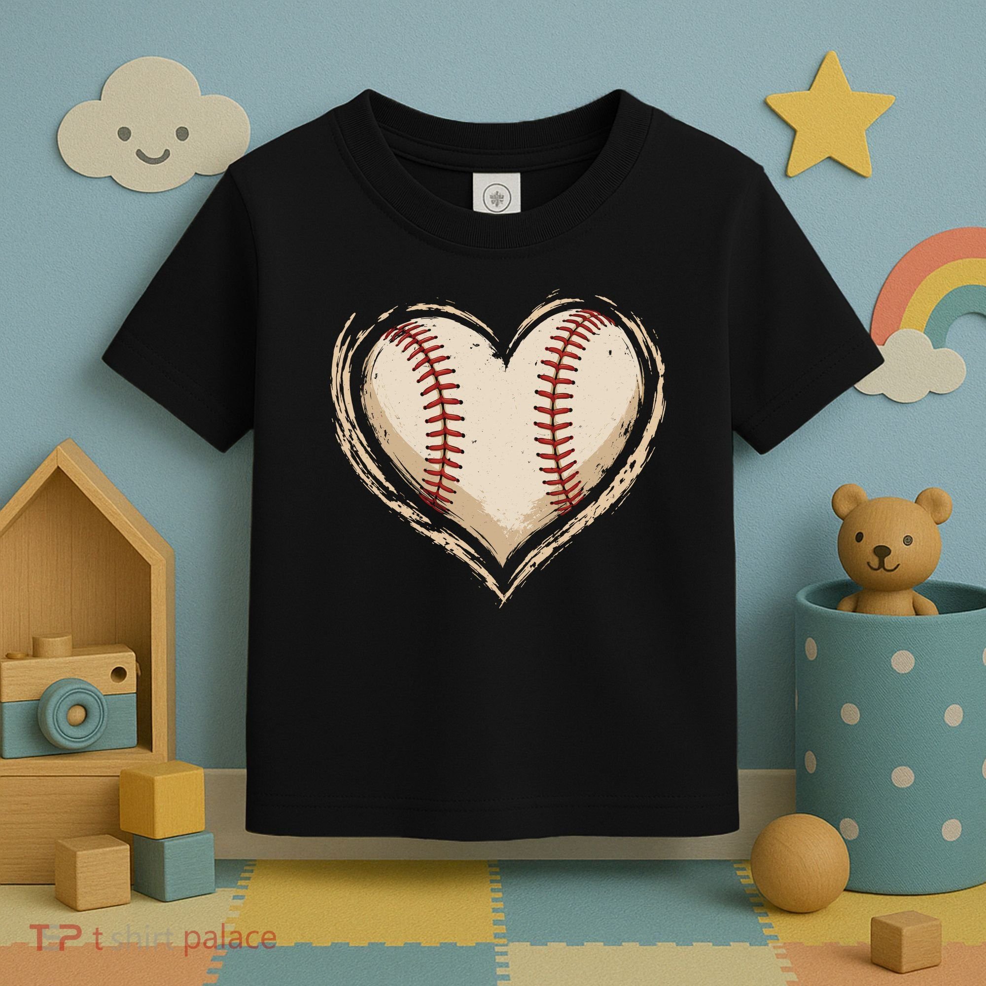 Heart Baseball Love Toddler T-Shirt