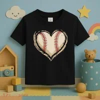 Heart Baseball Love Toddler T-Shirt thumb 3