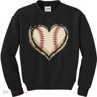 Heart Baseball Love Kids Sweatshirt thumb 0