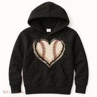 Heart Baseball Love Kids Hoodie thumb 0
