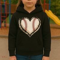 Heart Baseball Love Kids Hoodie thumb 3