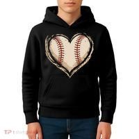 Heart Baseball Love Kids Hoodie thumb 4