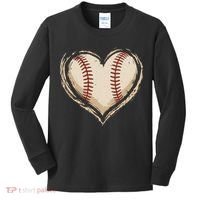 Heart Baseball Love Kids Long Sleeve Shirt thumb 0