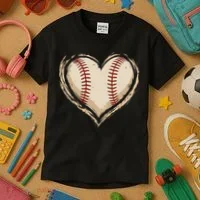 Heart Baseball Love Kids T-Shirt thumb 3