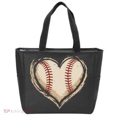 Heart Baseball Love Tote Bag
