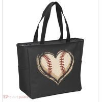Heart Baseball Love Tote Bag thumb 2