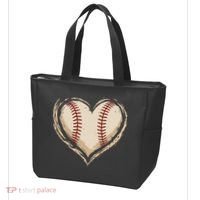 Heart Baseball Love Tote Bag thumb 3