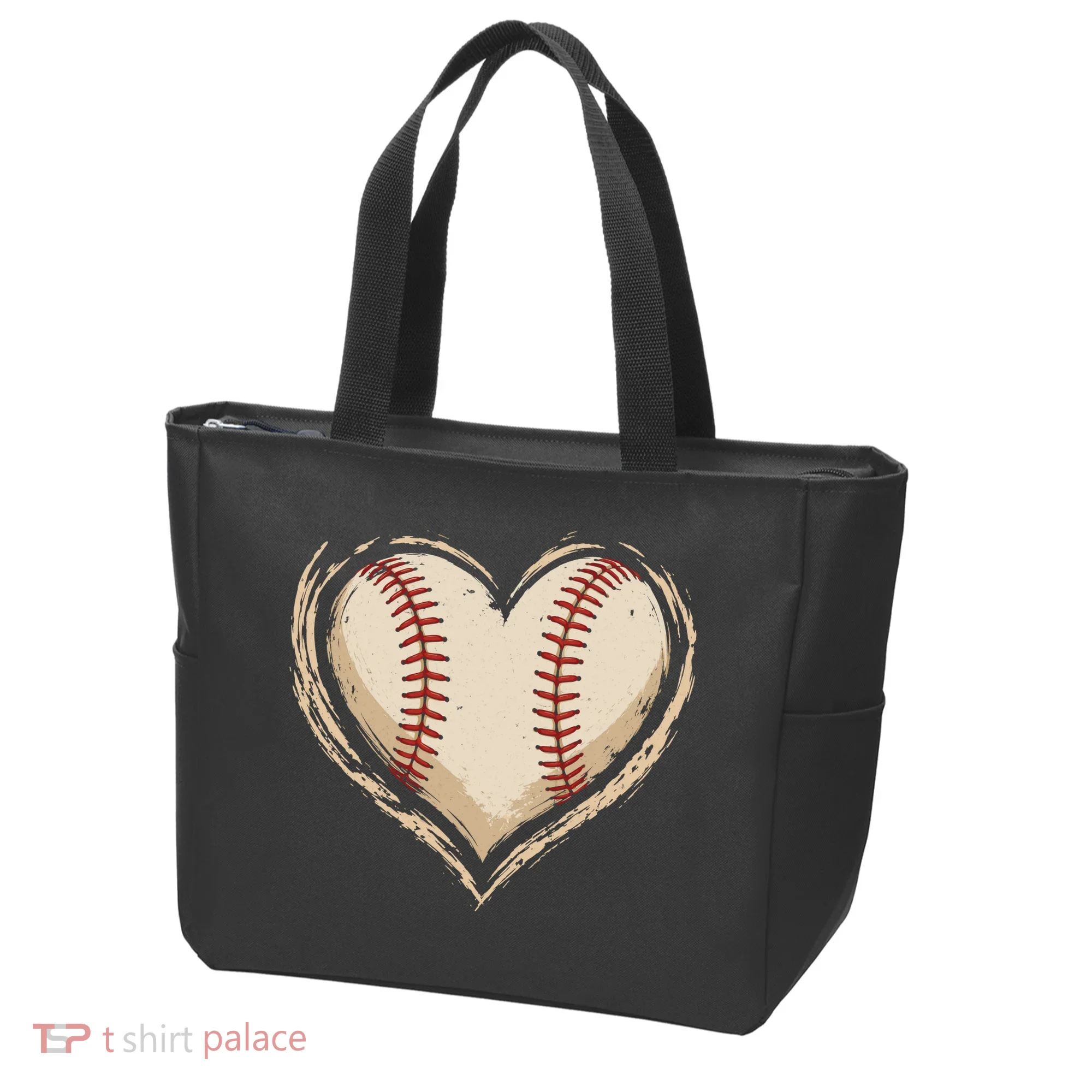 Heart Baseball Love Tote Bag