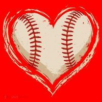 Heart Baseball Love Santa Hat thumb 1