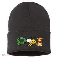Hose Bee Lion Funny Meme Icons Hose Bee Lion Meme Sustainable Knit Beanie thumb 0