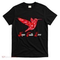 Humming Bird Love Faith Hope World AIDS Day T-Shirt thumb 0