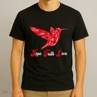 Humming Bird Love Faith Hope World AIDS Day T-Shirt thumb 3