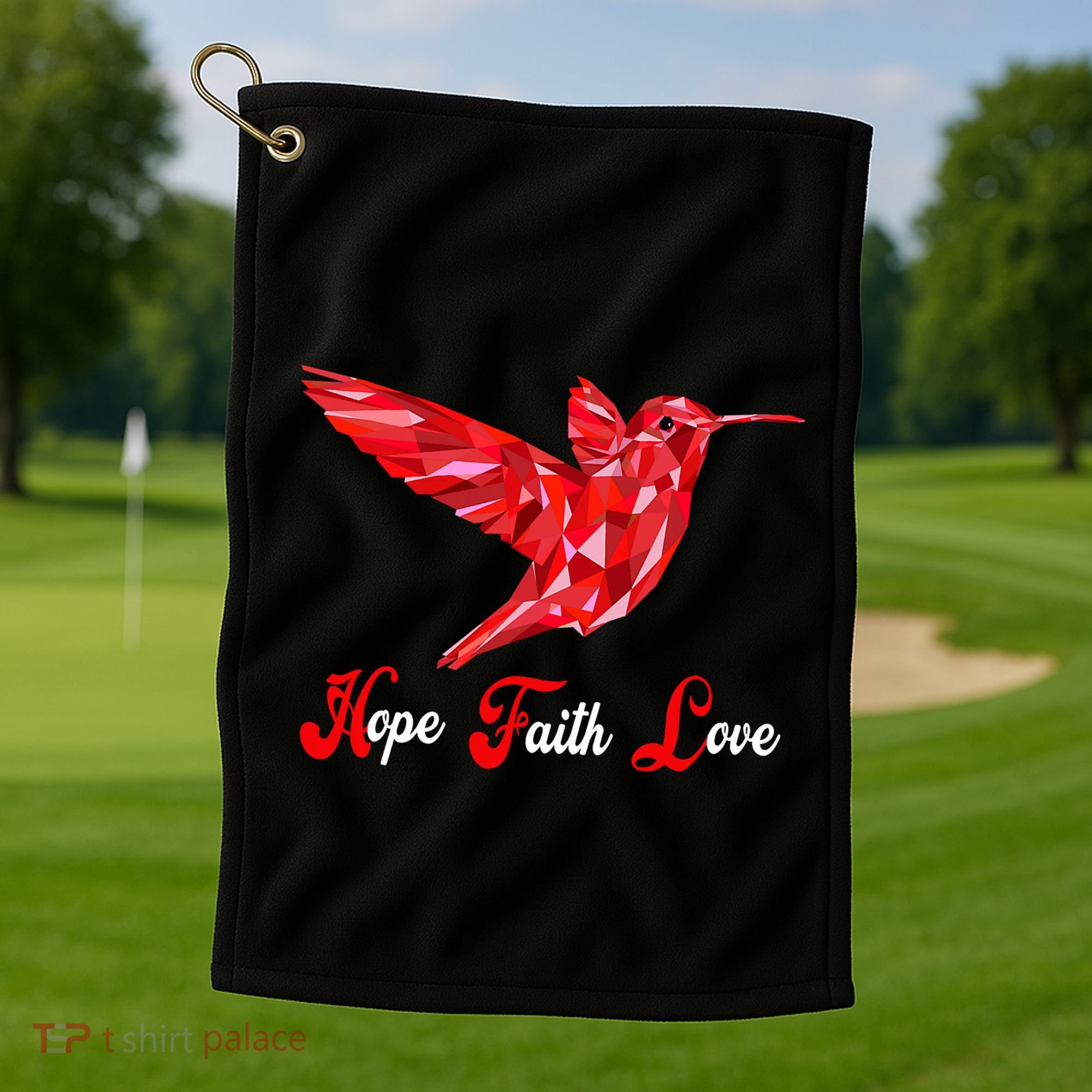 Humming Bird Love Faith Hope World AIDS Day Golf Towel