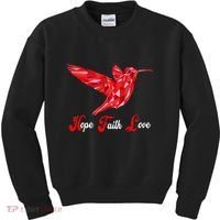Humming Bird Love Faith Hope World AIDS Day Kids Sweatshirt thumb 0
