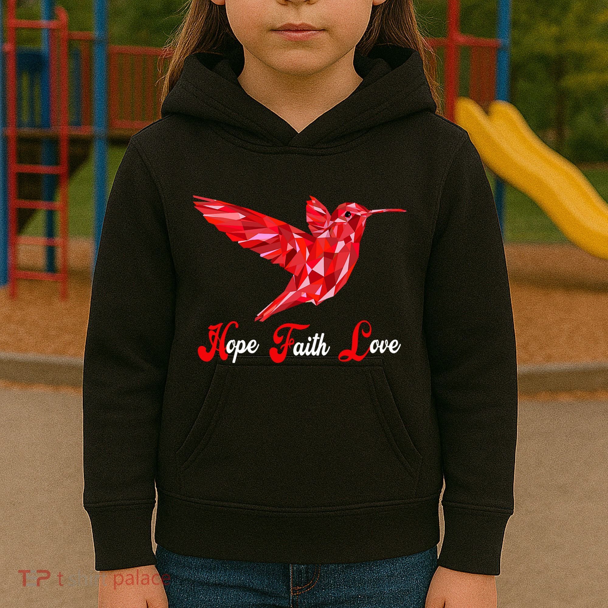 Humming Bird Love Faith Hope World AIDS Day Kids Hoodie