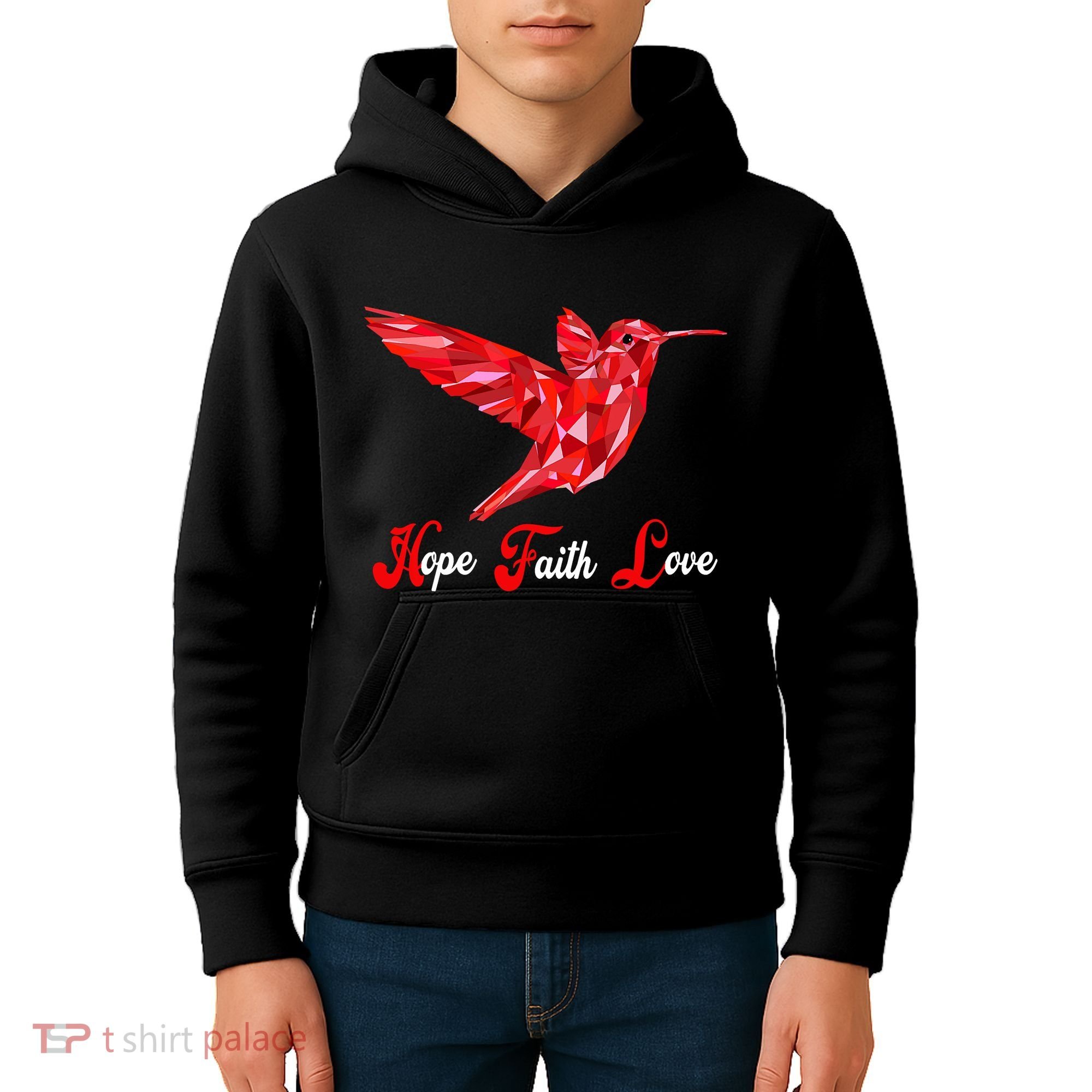 Humming Bird Love Faith Hope World AIDS Day Kids Hoodie