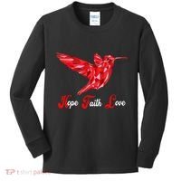 Humming Bird Love Faith Hope World AIDS Day Kids Long Sleeve Shirt thumb 0