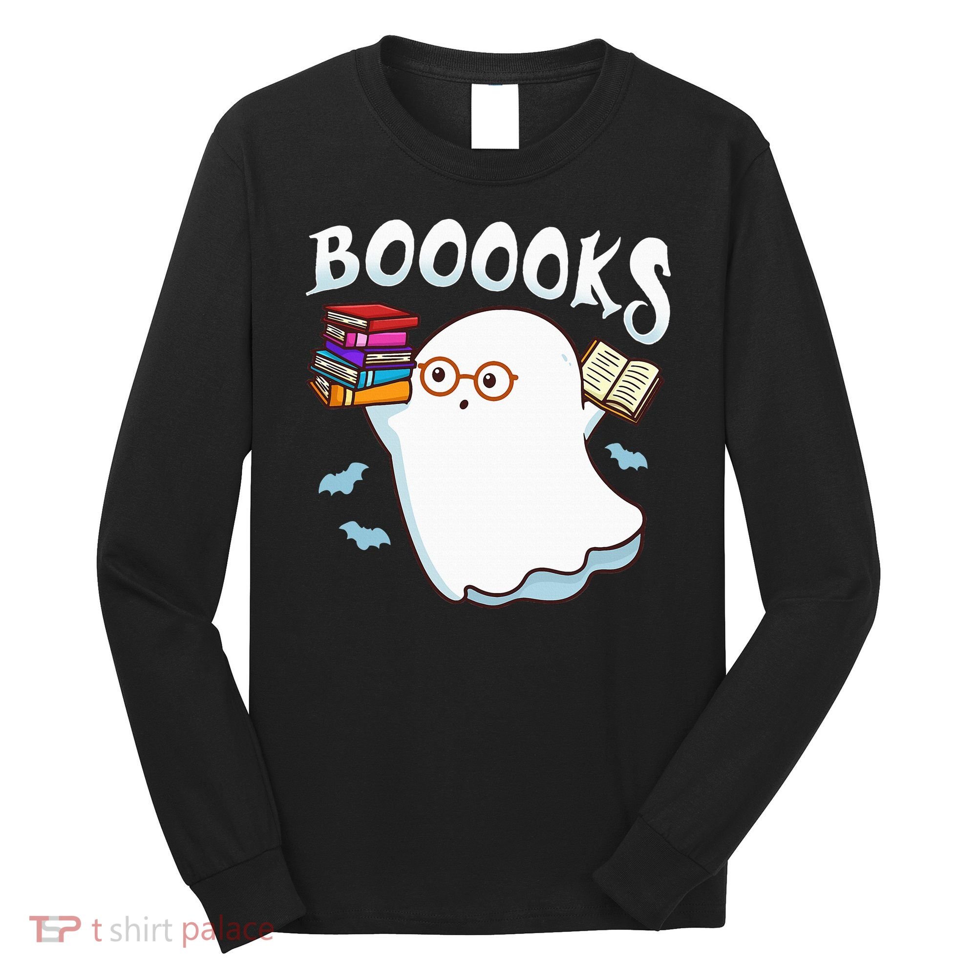 Halloween Books Librarian English Teacher Reader Reading Long Sleeve Shirt