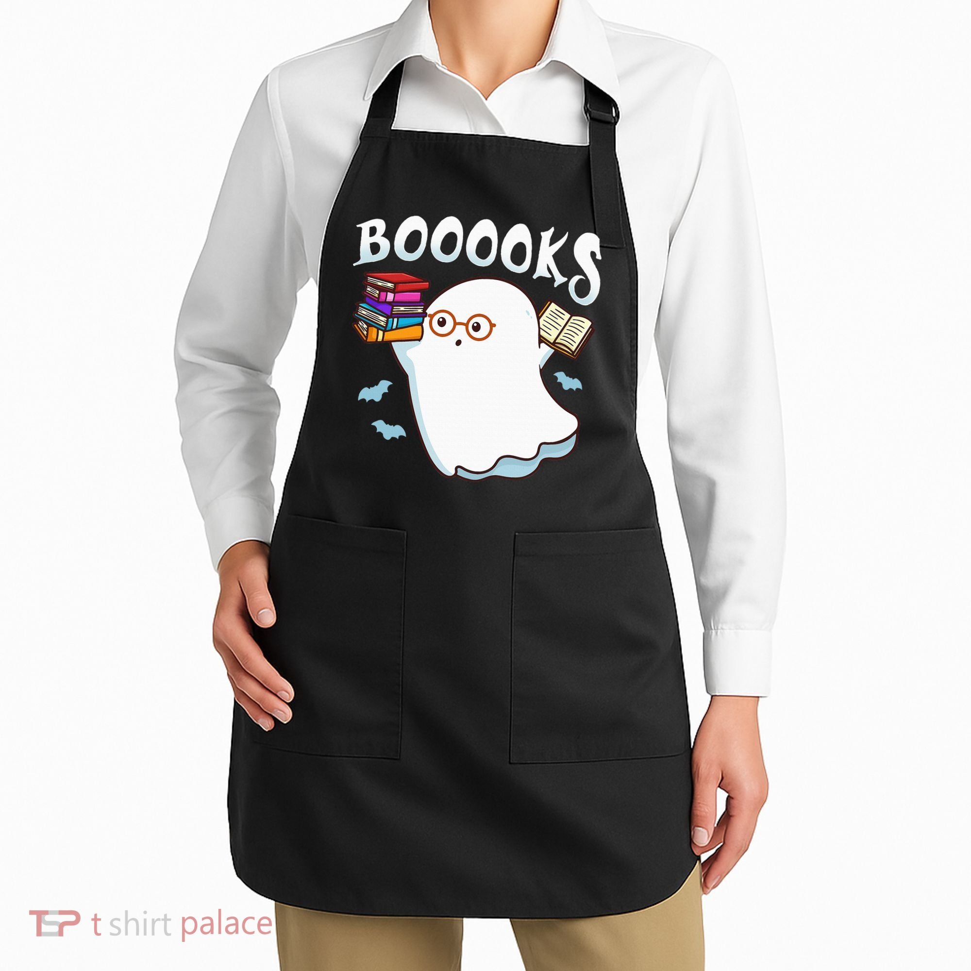 Halloween Books Librarian English Teacher Reader Reading Apron