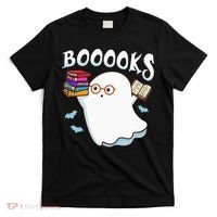 Halloween Books Librarian English Teacher Reader Reading T-Shirt thumb 0