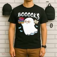 Halloween Books Librarian English Teacher Reader Reading T-Shirt thumb 6