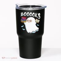 Halloween Books Librarian English Teacher Reader Reading Tumbler thumb 0