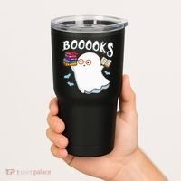 Halloween Books Librarian English Teacher Reader Reading Tumbler thumb 2