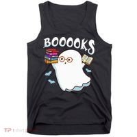Halloween Books Librarian English Teacher Reader Reading Tank Top thumb 0
