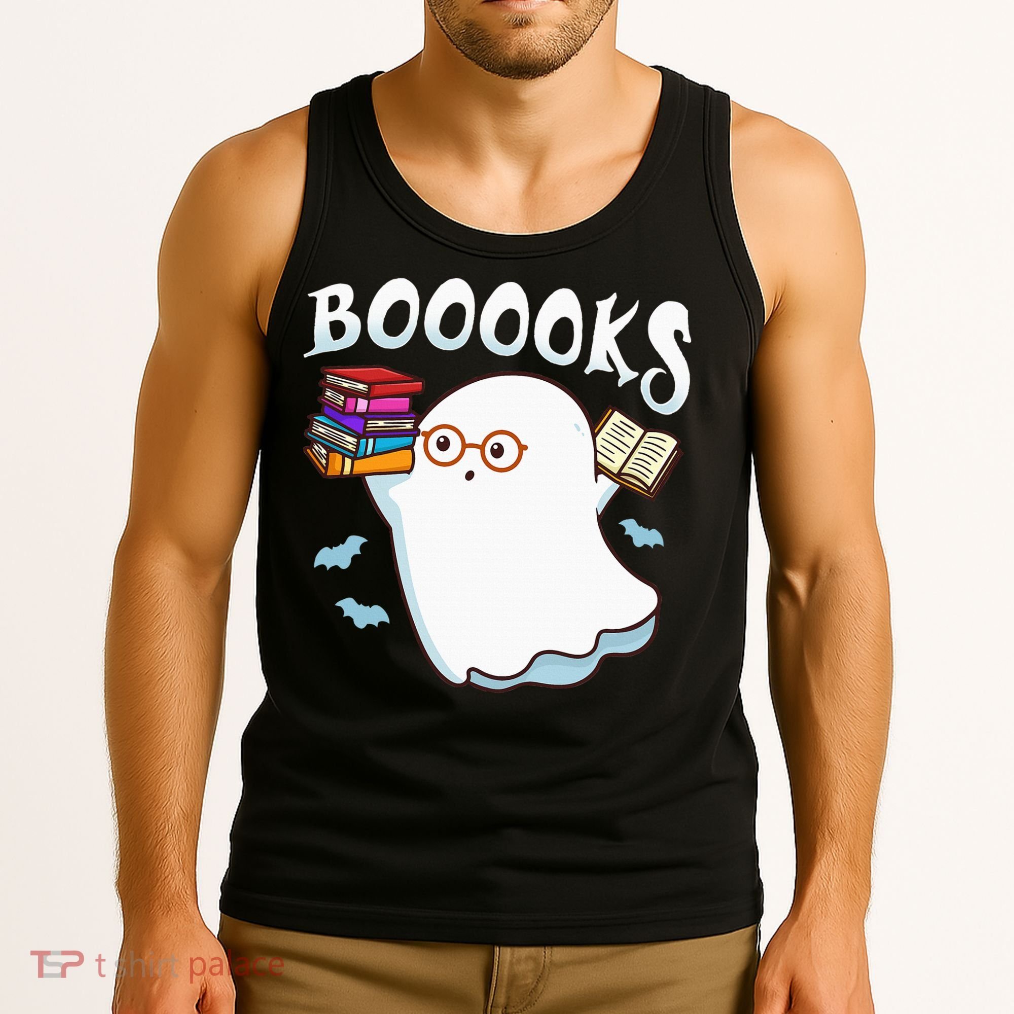 Halloween Books Librarian English Teacher Reader Reading Tank Top