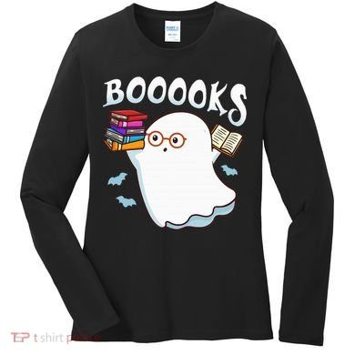 Halloween Books Librarian English Teacher Reader Reading Women's Long Sleeve Shirt