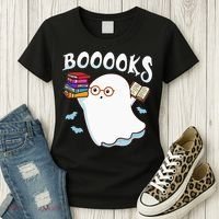 Halloween Books Librarian English Teacher Reader Reading Women's T-Shirt thumb 3