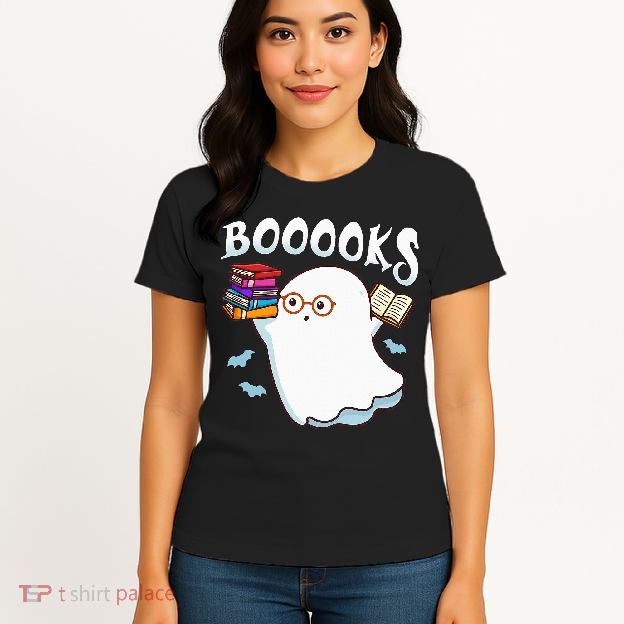 Halloween Books Librarian English Teacher Reader Reading Women's T-Shirt