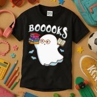 Halloween Books Librarian English Teacher Reader Reading Kids T-Shirt thumb 3