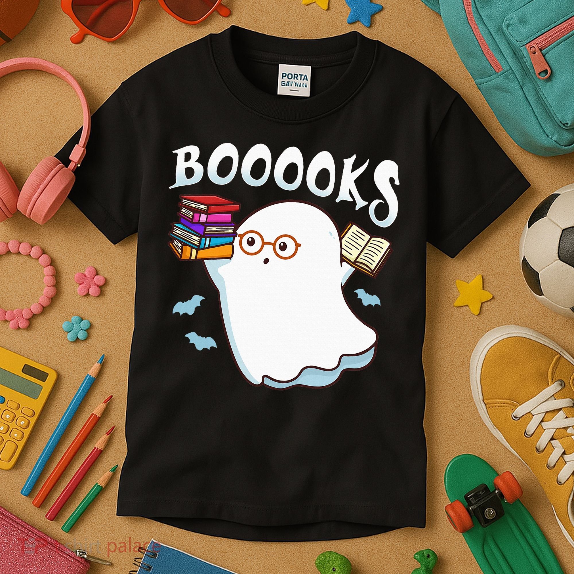 Halloween Books Librarian English Teacher Reader Reading Kids T-Shirt