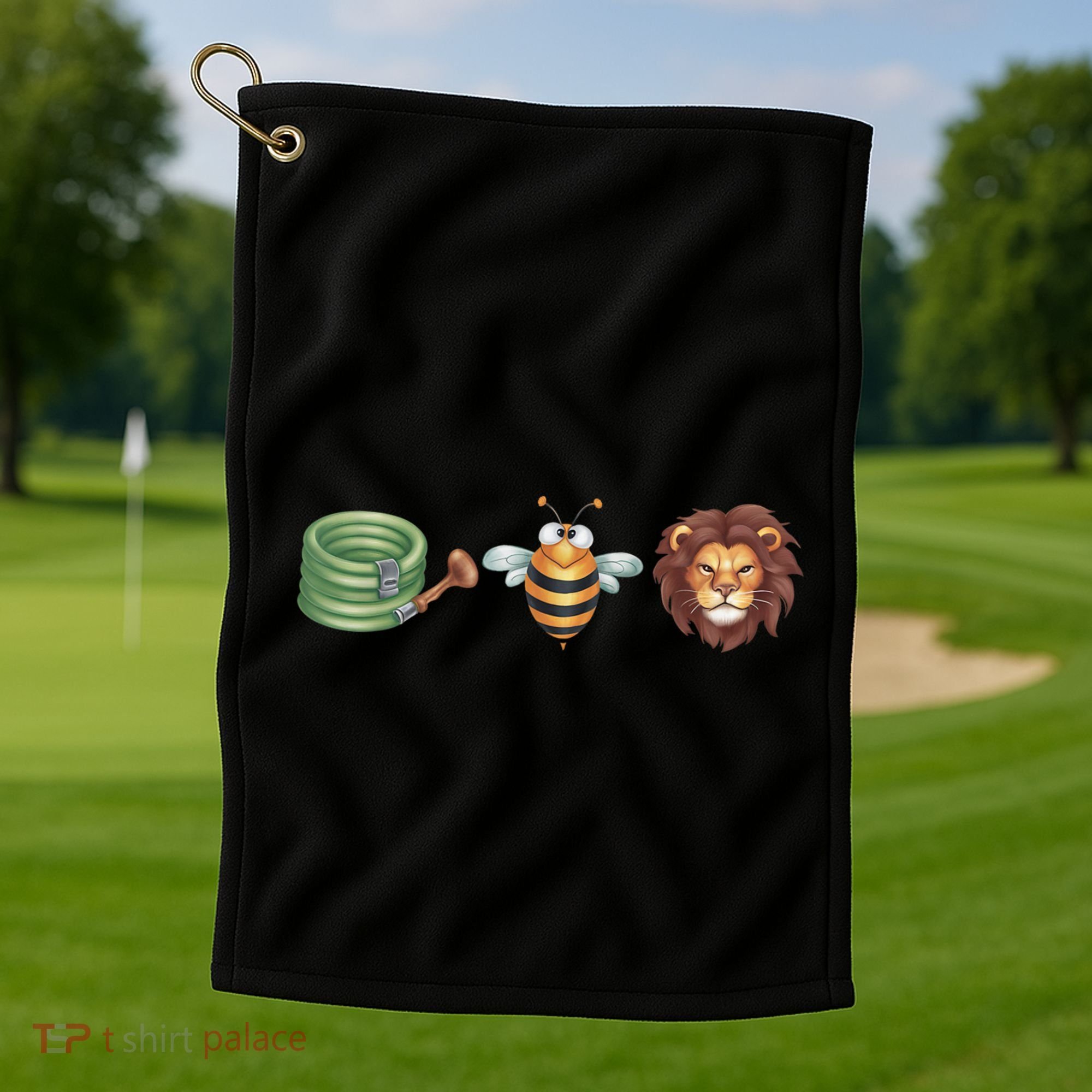 Hose Bee Lion Funny Meme Hose Bee Lion Golf Towel