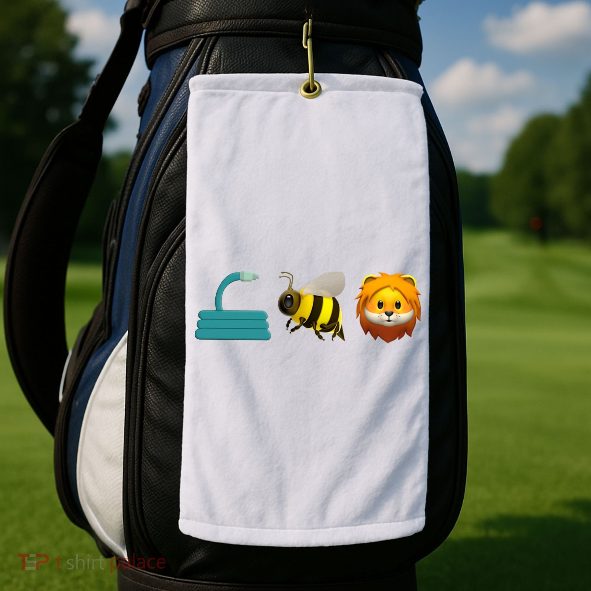 Hose Bee Lion Emoji Golf Towel