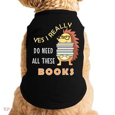 Hedgehog Book Lovers Funny Reading Books Library Literacy Cool Gift Doggie Tank