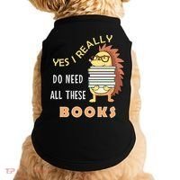 Hedgehog Book Lovers Funny Reading Books Library Literacy Cool Gift Doggie Tank thumb 0