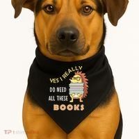 Hedgehog Book Lovers Funny Reading Books Library Literacy Cool Gift USA-Made Doggie Bandana thumb 1