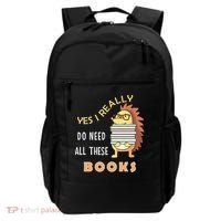 Hedgehog Book Lovers Funny Reading Books Library Literacy Cool Gift Backpack thumb 0
