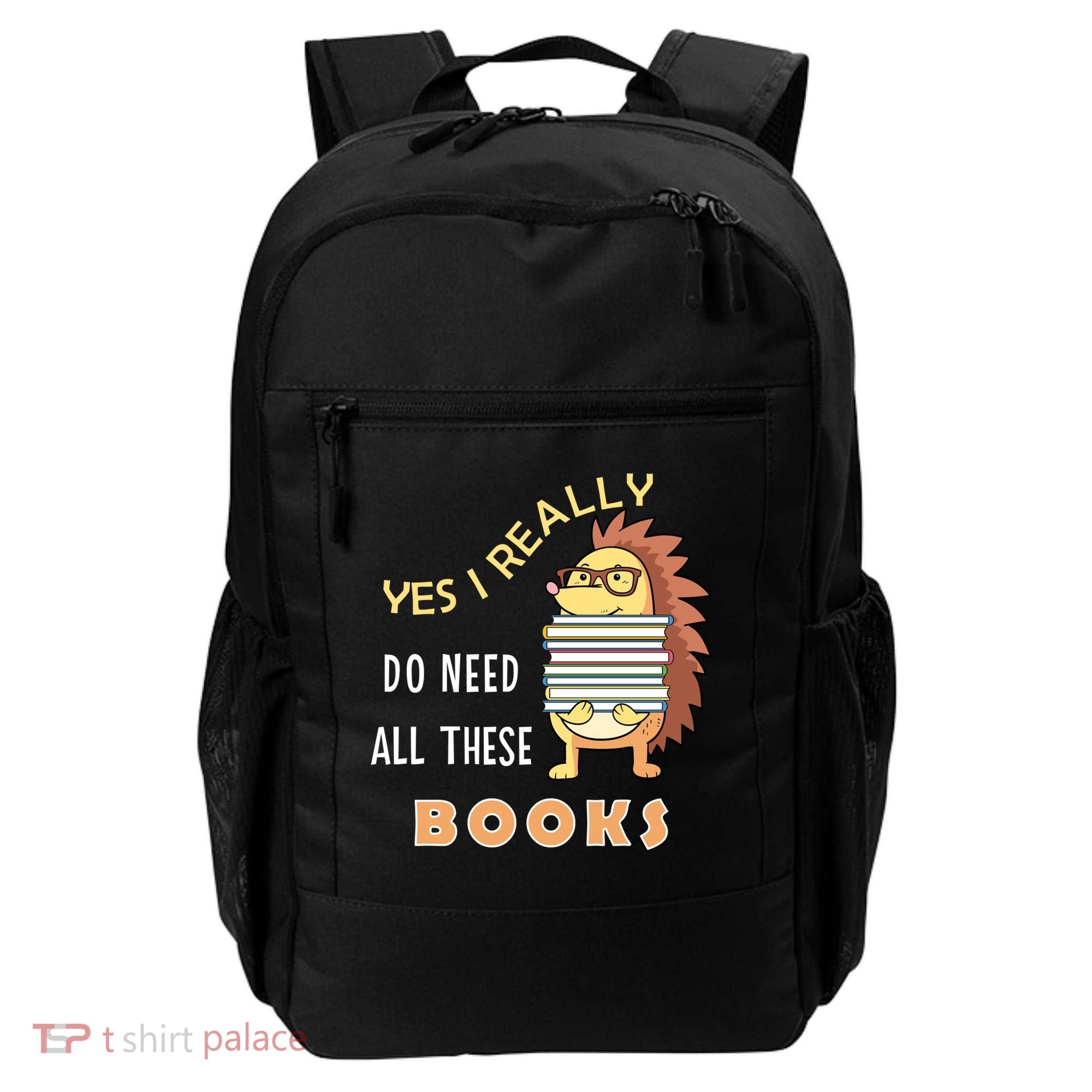 Hedgehog Book Lovers Funny Reading Books Library Literacy Cool Gift Backpack
