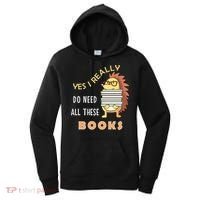 Hedgehog Book Lovers Funny Reading Books Library Literacy Cool Gift Women's Hoodie thumb 0