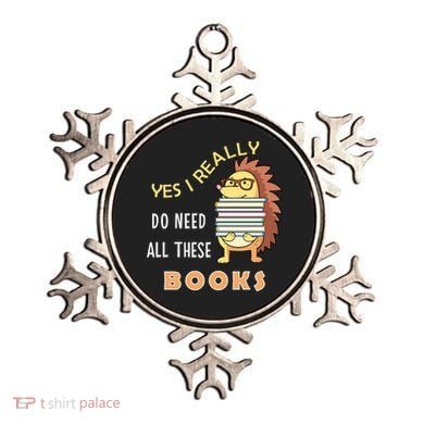 Hedgehog Book Lovers Funny Reading Books Library Literacy Cool Gift Ornament