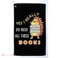 Hedgehog Book Lovers Funny Reading Books Library Literacy Cool Gift Golf Towel thumb 0