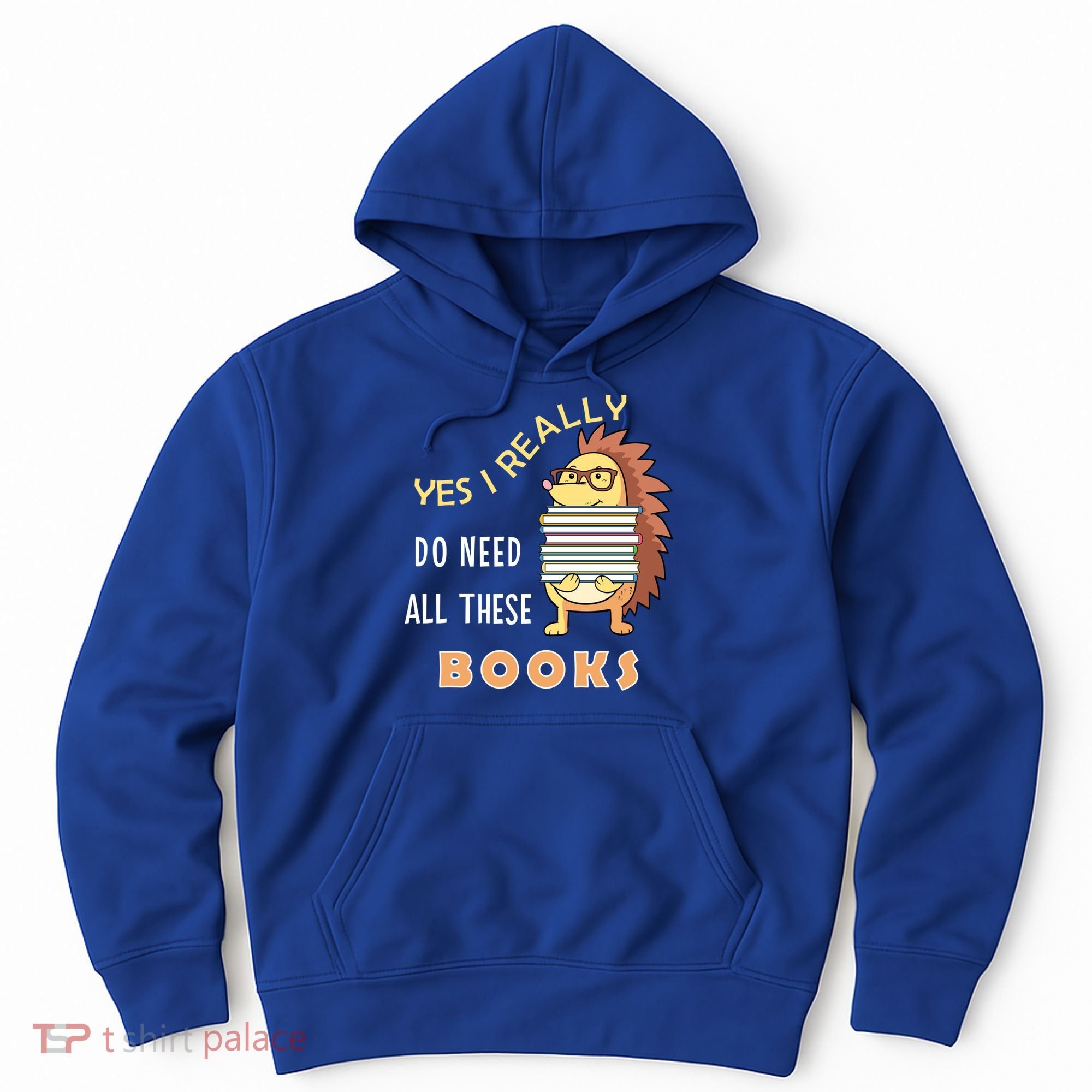 Hedgehog Book Lovers Funny Reading Books Library Literacy Cool Gift Hoodie