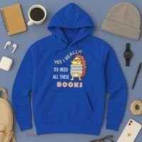 Hedgehog Book Lovers Funny Reading Books Library Literacy Cool Gift Hoodie thumb 3
