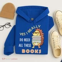 Hedgehog Book Lovers Funny Reading Books Library Literacy Cool Gift Hoodie thumb 4