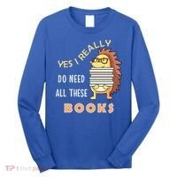Hedgehog Book Lovers Funny Reading Books Library Literacy Cool Gift Long Sleeve Shirt thumb 0